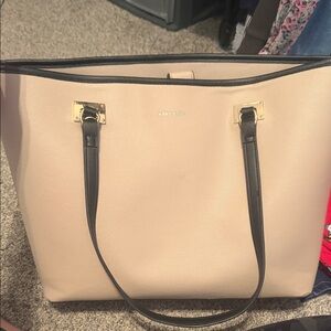 Anne Klein Cream and Black Tote Bag